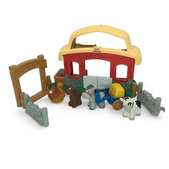 Fisher Price Little People Animal Sound Stable Playset Figures Fencing More 2003 - Picture 1 of 14